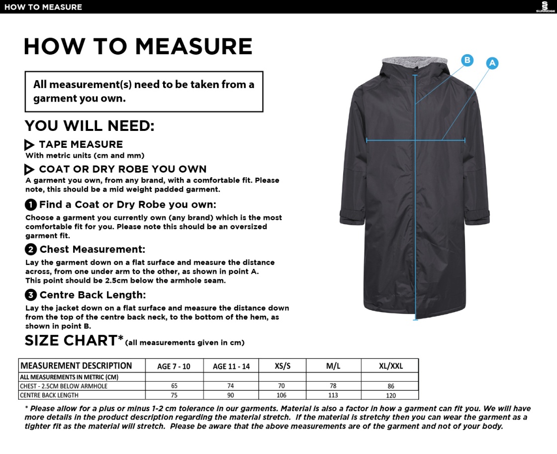 Bentley CC FLEECE ROBE - Size Guide