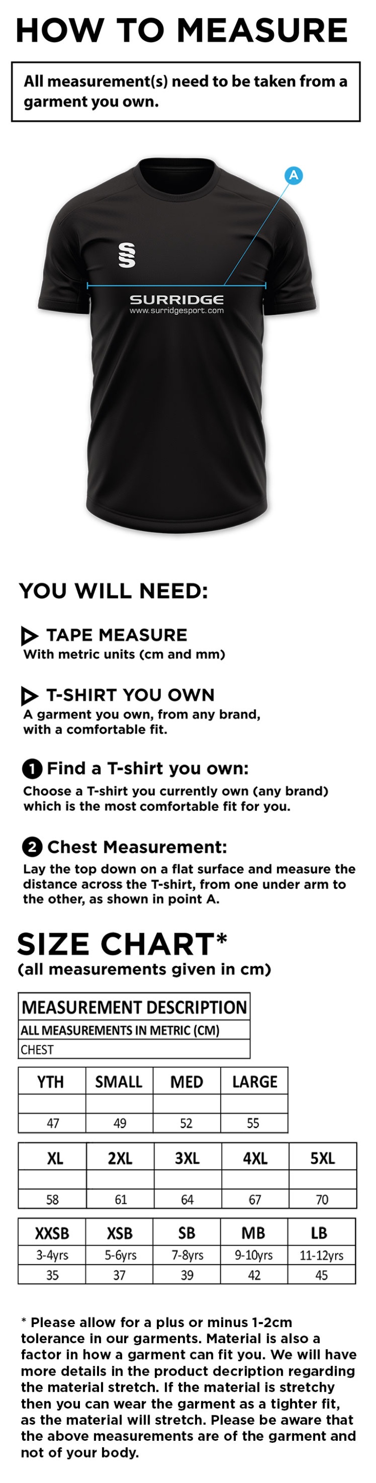 Bentley CC - Dual Solid Colour Polo - Size Guide