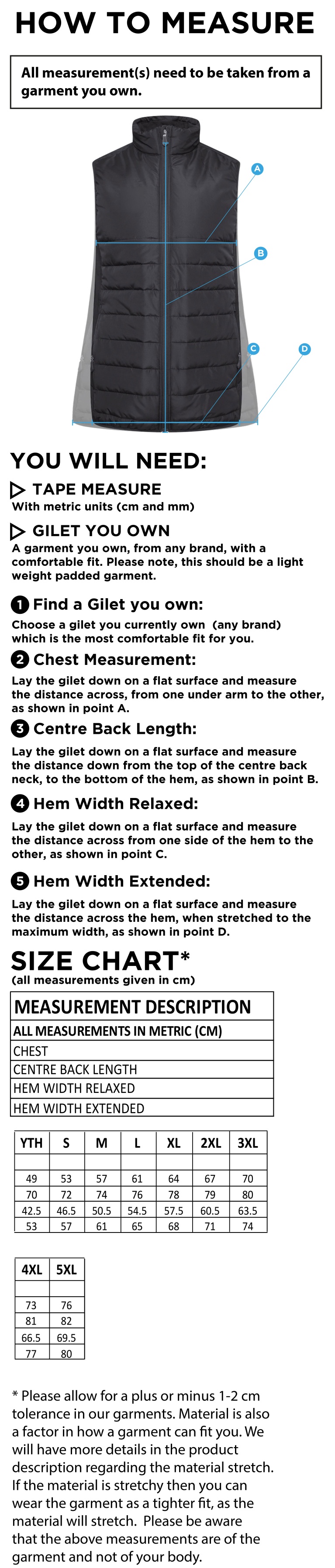 Bentley CC ACTIVE GILET - NAVY - Size Guide
