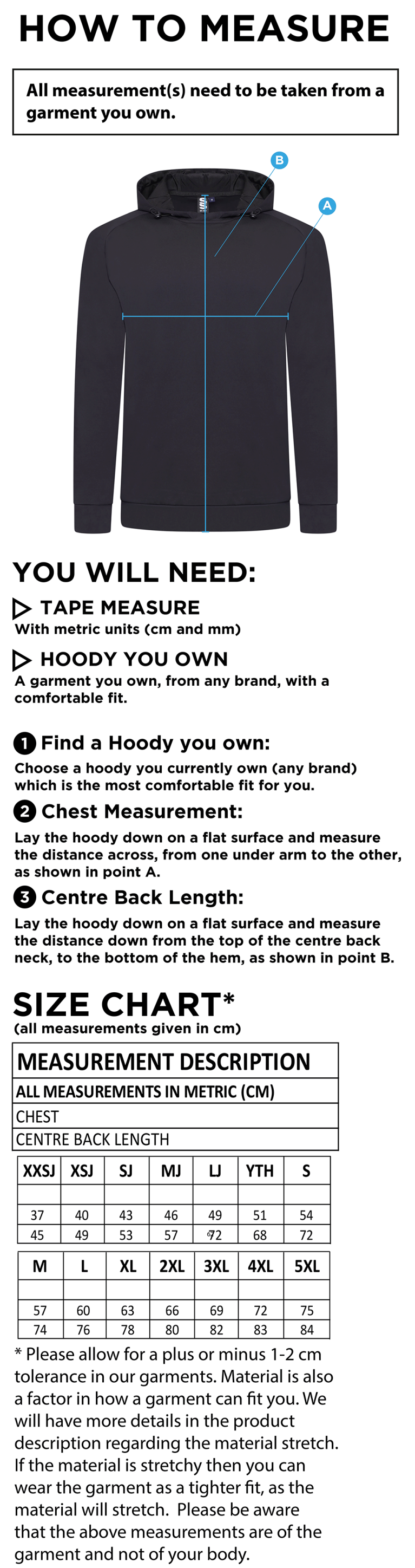 Bentley CC ACTIVE HOODY NAVY - Size Guide