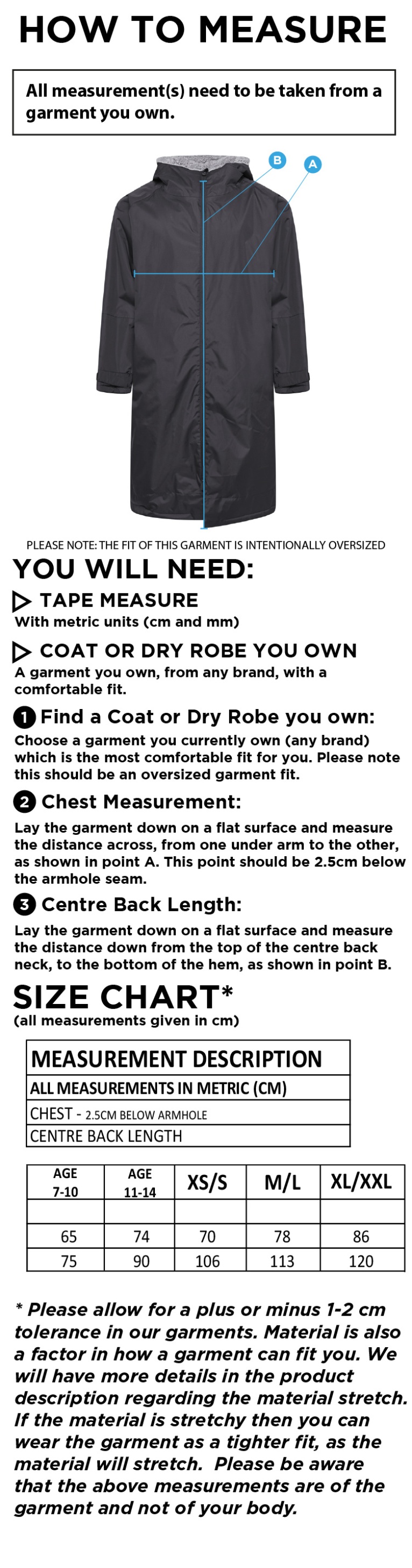 Bentley CC FLEECE ROBE - Size Guide