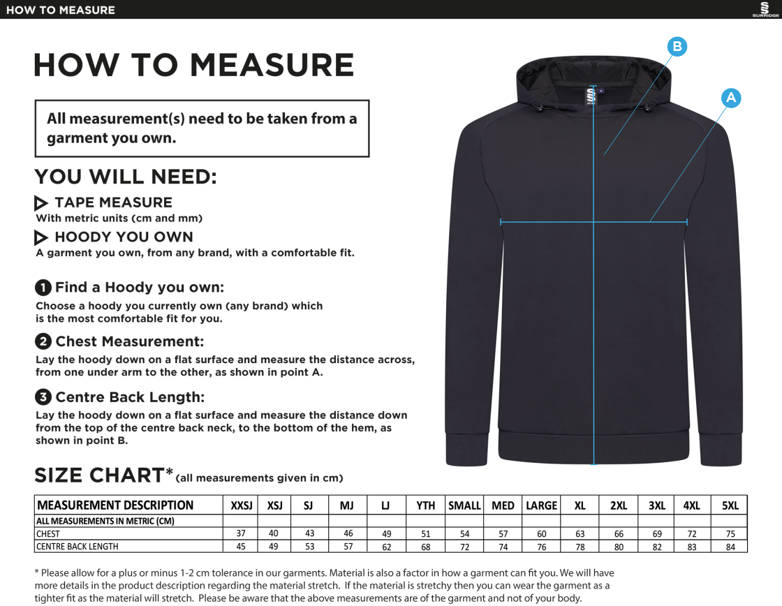 Bentley CC ACTIVE HOODY NAVY - Size Guide